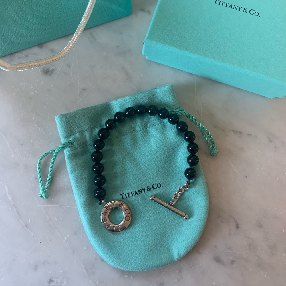🔴SOLD  Tiffany & Co.  Onyx  & Silver Bracelet